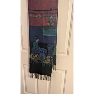 Yogi Bear & Boo Boo Scarf w/ fringe edges, soft (acrylic), novelty, picnic, rare